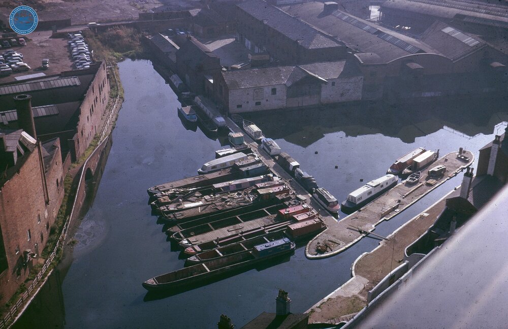 Aerial view of Gas Street Basin, BCN New Main Line, Oct 1966
