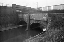 Looking N to Stewart aqueduct on New Main Line 04/12/66
