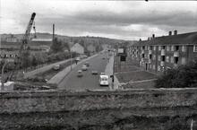 BCN New Main Line: View from Ryland Aqueduct during reconstruction. 8/1967
