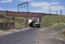 BCN Main Line. Dudley Port Puppy Green Aqueduct. From road. 11/07/1970