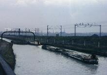 Albion Jcn with Alfred Matty phosphorus boats, New Main Line, Birmingham Canal Navigations, May 1967