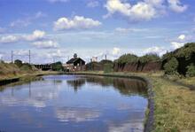 BCN Main Line. Rough Hills Stop and BCN Houses 23 & 24. 14/09/1970 [Stour Valley Railway Bridge]