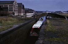 BCN Old Main Line: Top Lock Smethwick and bridge. 09/09/1966 [JUPITER (of Preston Brook)]