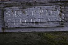 BCN Old Main Line: Name of Lock on balance beam, Smethwick Old lock. 09/09/1966