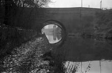 Roebuck Lane Bridge, Looking NW, Old Main Line, 04/12/66