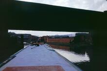 Horse drawn dayboat JOSEPH at Oldbury railway bridge, BCN Old Main Line, 17th Apr 1964