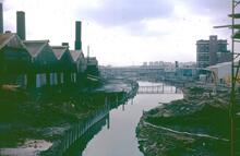 M5 construction work at Anchor Bridge Oldbury, Birmingham Canal Navigations Old Main Line, Oct 1968