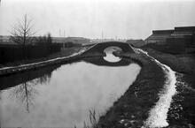 Blakeley Hall Bridge, looking towards Tipton, Old Main Line, 04/12/66