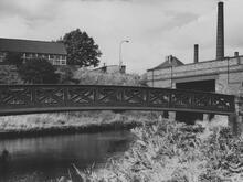 Delph Locks Roving Bridge over Old Line and Lock 1, 13 September 1966