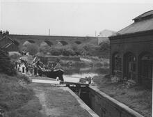 Blowers Green Lock and Pumping Station, NB Dragon and Butty Achilles, 2 June 1968