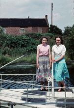 Two ladies on inspection launch Lady Hatherton at Netherton