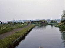 BCN Dudley No 2 Canal. Parkhead Windmill End. Cross over Bridge  2 lock line Blackbrook Junction. 02/06/1968