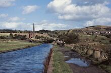 BCN Dudley No 2 Canal on approach to Windmill End Junction, as seen from the junction with Bumble Hole Branch. 18/09/1983