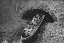 BCN1543 Day coal boat owner J & S Tonks passing into 2nd Tipton Tunnel with passengers