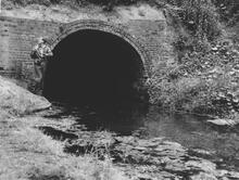 Dudley Tunnel North End, Quarry / Castle Mill Basin, entrance to Main Tunnel, 7 July 1962