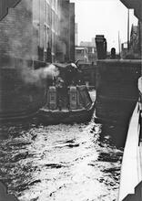 Tar Boat entering Farmer’s Bridge Lock 7. 1958. Photographer: C Faulkener