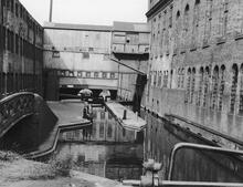 Farmers Bridge locks, Whitmore’s Arm and former Elkingtons Factory 9/1958. Lock 8 in centre of photo.