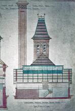 BCN Pumping Engines and houses:  Perry Well pumping station Longitudinal section