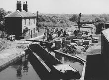 Cactus at Perry Barr Top Lock 1 from Walsall Road Bridge (A34), 29 May 1966