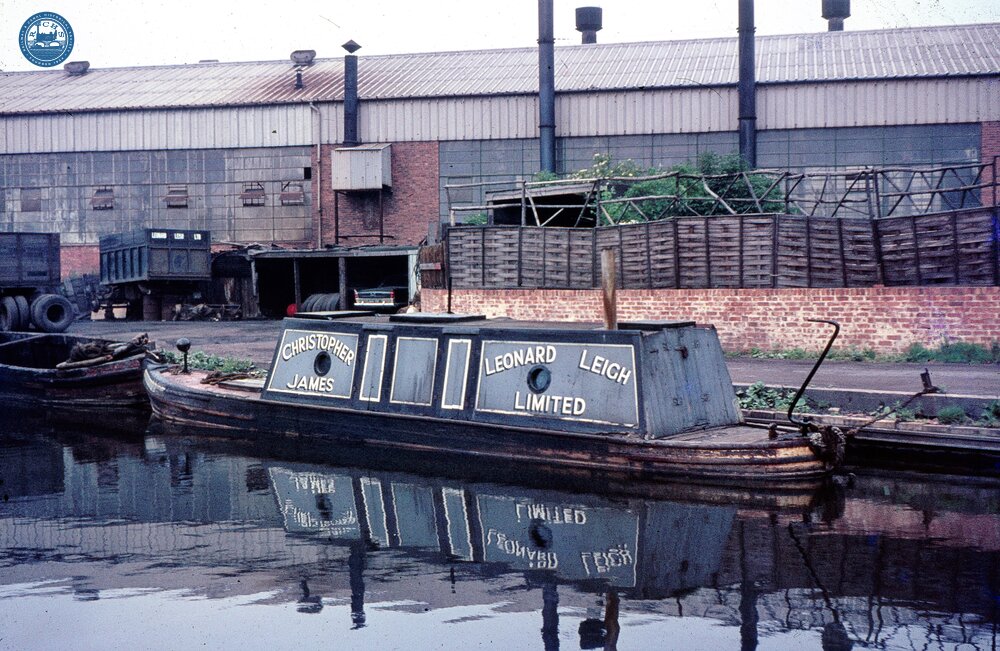 Leonard Leigh tug CHRISTOPHER JAMES at Lane Head, Wyrley & Essington Canal, 1966