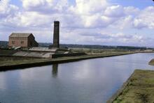 BCN Wyrley & Essington Canal. Daw End branch, Walsall Wood at Northywood Bridge. 09/04/1972 [Shows Brickworks]