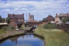 BCN Walsall Canal. Riders Green Locks at Top Lock. 03/07/1970