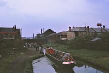 BCN Walsall Canal. Top lock Ryders Green. Narrow boat CACTUS. 06/06/1965