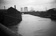Ocker Hill Power Station from the entrance to the Haines Branch, Walsall Canal, 17/10/64