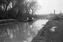 bank Repairs NW of Moorcroft Junction looking NW, Walsall Canal, 30/10/66