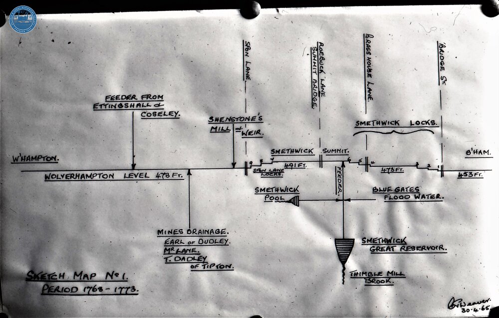 Birmingham Canal Navigations (BCN): Sketch map 1 1768-1773