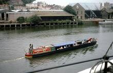 Narrowboat REDSHANK in Bristol Floating Harbour, Bristol Avon, 1992