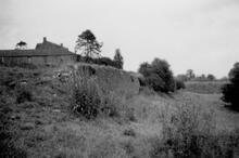 Remains of retaining wall at Vallis Farm. July 1958