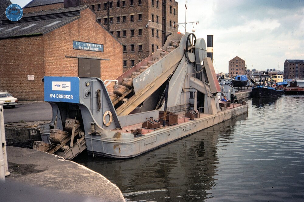 Bucket Dredger in Gloucester Dock. May 1983