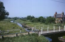 Ufton swing bridge and lock 98, Kennet & Avon Canal, June 1970