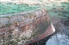 Devizes flight lock wing wall, Winter 1974