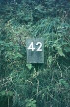 Milepost at Pewsey, Kennet & Avon Canal, Oct 1970