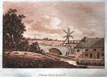 Print of Thames Head. Bridge circa 1794