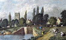 Calne, Town Lock, Artist: William Westall, 1830