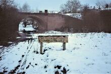 Swindon, skew railway bridge looking north. 1985