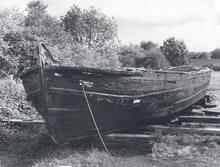 Great Ouse Navigation. Wreck of a fen lighter salvaged from Rowell Pits Ely 1974, possibly the Black Prince
