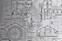 River Great Ouse. Line drawing, Stretham Pumping Engine