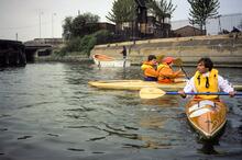Lea Navigation. Bow Locks. Canoes. 1980