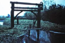 Cam Navigation: Bottisham Lode, remains of sluice gear. 1969