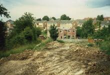 Construction on the line of the Canal, Nethermoor Lane, Killamarsh, 1988
