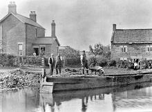 Chesterfield Canal. Killamarsh. Maintenance boat at Old Workhouse