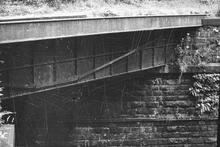 Cromford Canal. Leawood or High Peak Aqueduct across railway