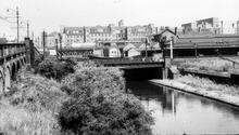 Midland Railway Bridge with Nottingham Station on the right.