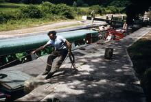 John Hemelryck's Peacock and Brian Nicoll's trip Boat Arcturus in Cassiobury Park Top Lock