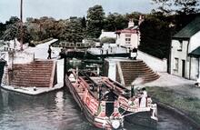 Narrowboat Pair at Batchworth Locks, Rickmansworth. 1940