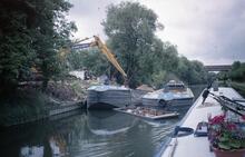 Gravel barges at West Drayton.  21st July 2004